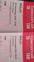 2 билета на концерт Skillet